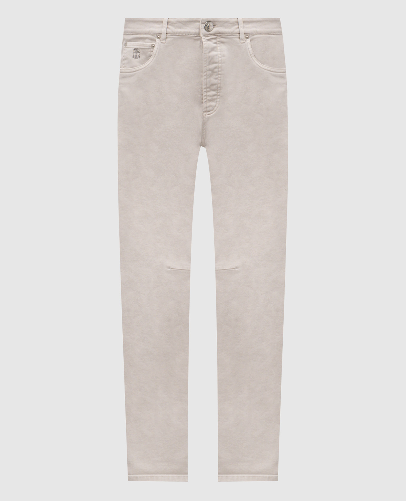 

Beige jeans with logo patch Brunello Cucinelli