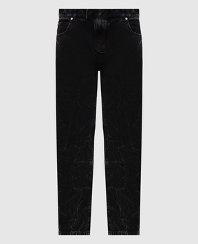Balmain Black jeans with logo patch FH0MI083DG01