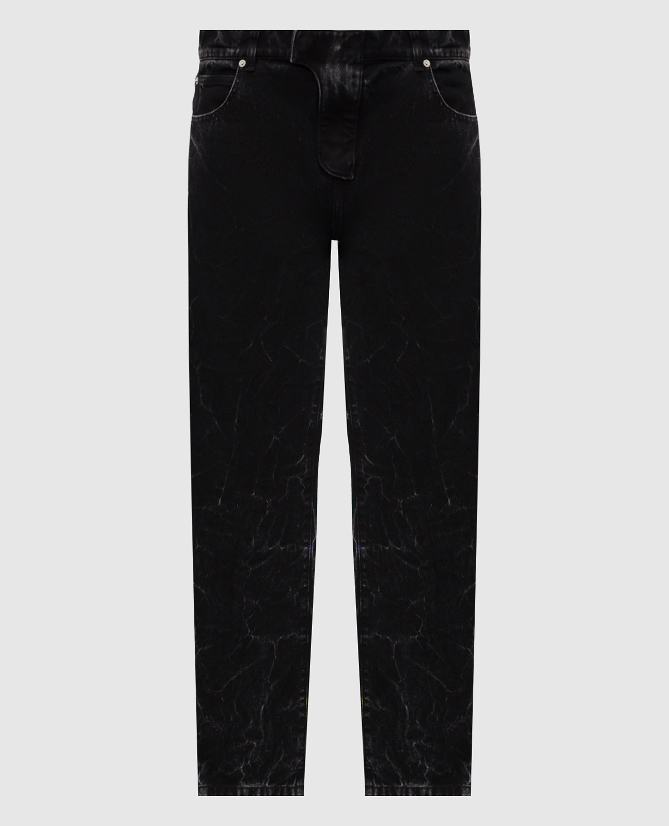 Black jeans with logo patch Balmain
