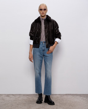 Brunello Cucinelli Brown leather jacket with sheepskin MPPAH7747