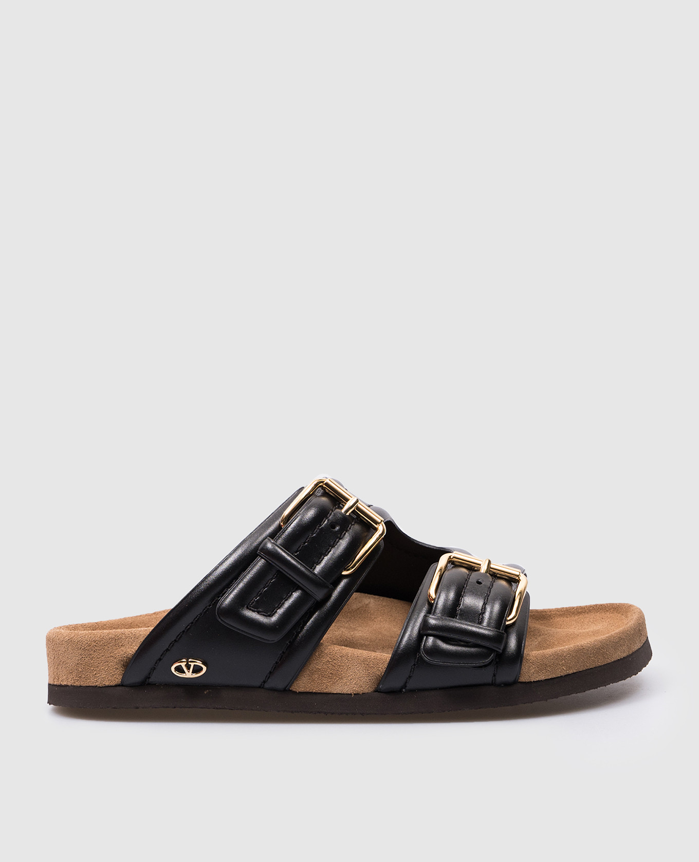 Fussfriend black leather flip-flops valentino