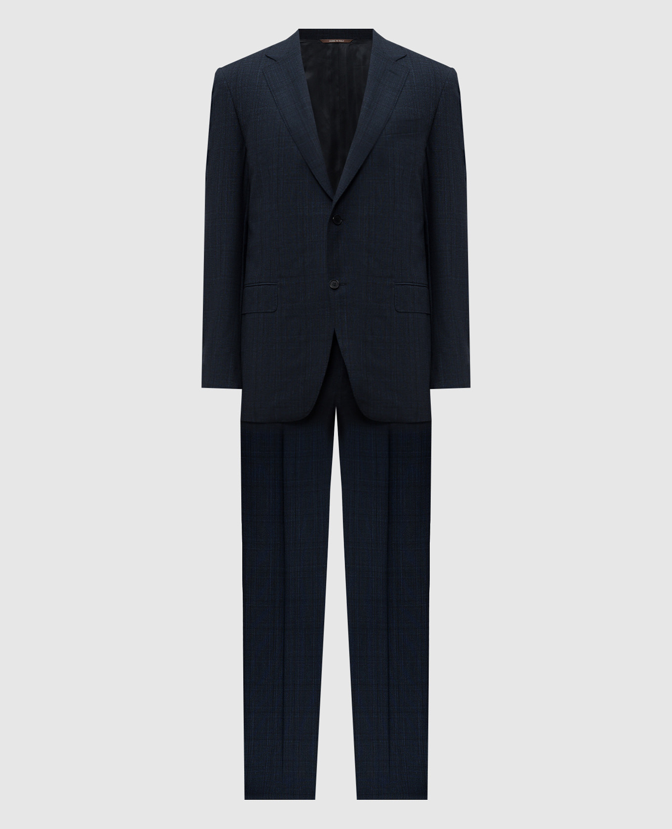 Blue checked wool suit Canali