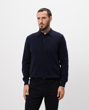 Cashmere&Whiskey Blue cashmere polo shirt MU7811312341R3XL