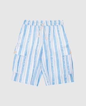 Dolce&Gabbana Children's blue striped linen shorts L43Q64FS4HU812+