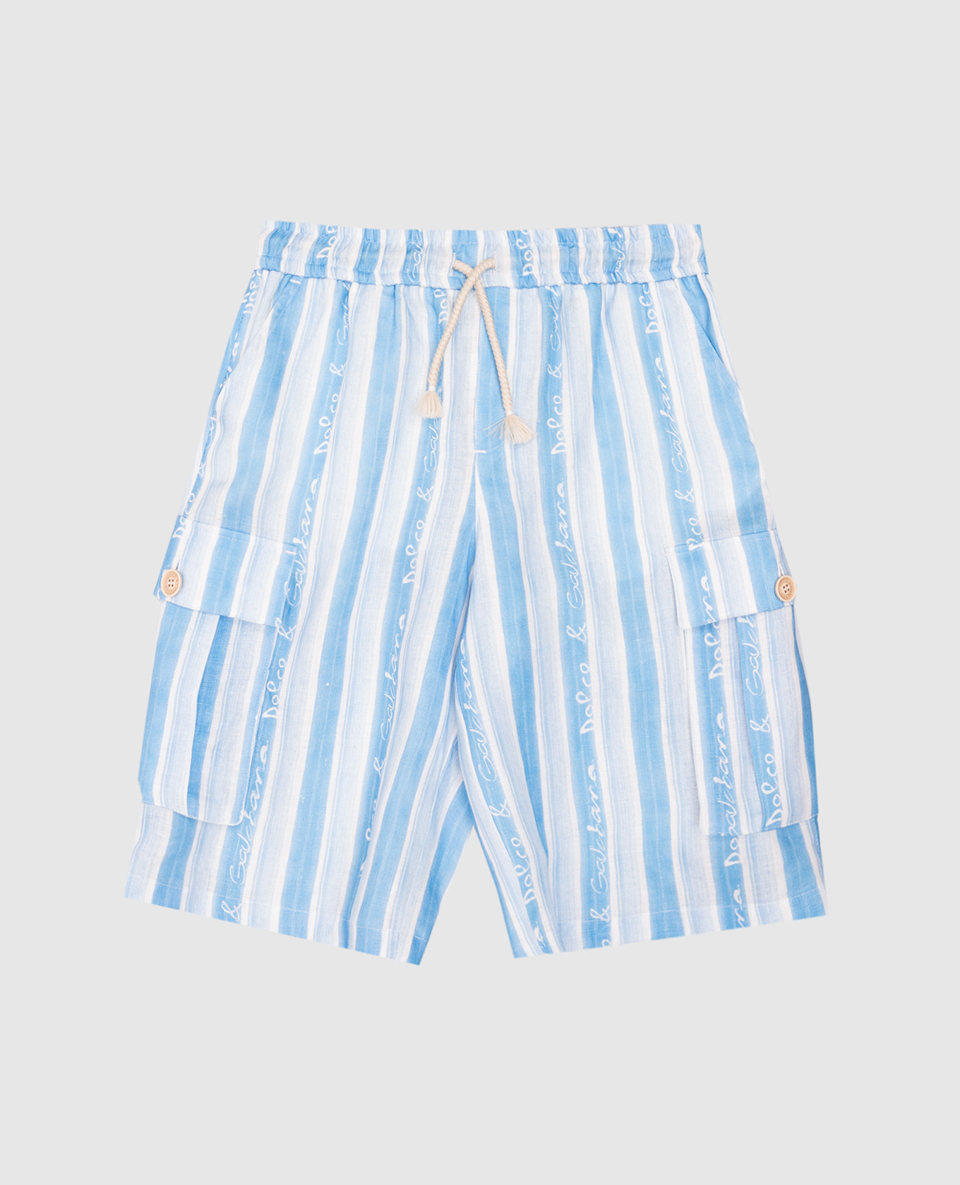 

Children's blue striped linen shorts Dolce&Gabbana, Light blue