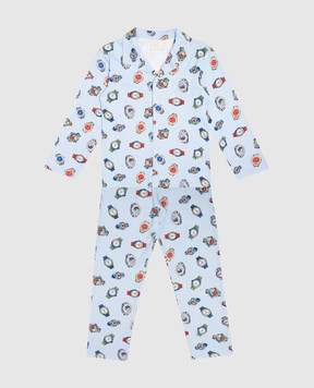 Story Loris Children's blue pajamas in a print 3662246