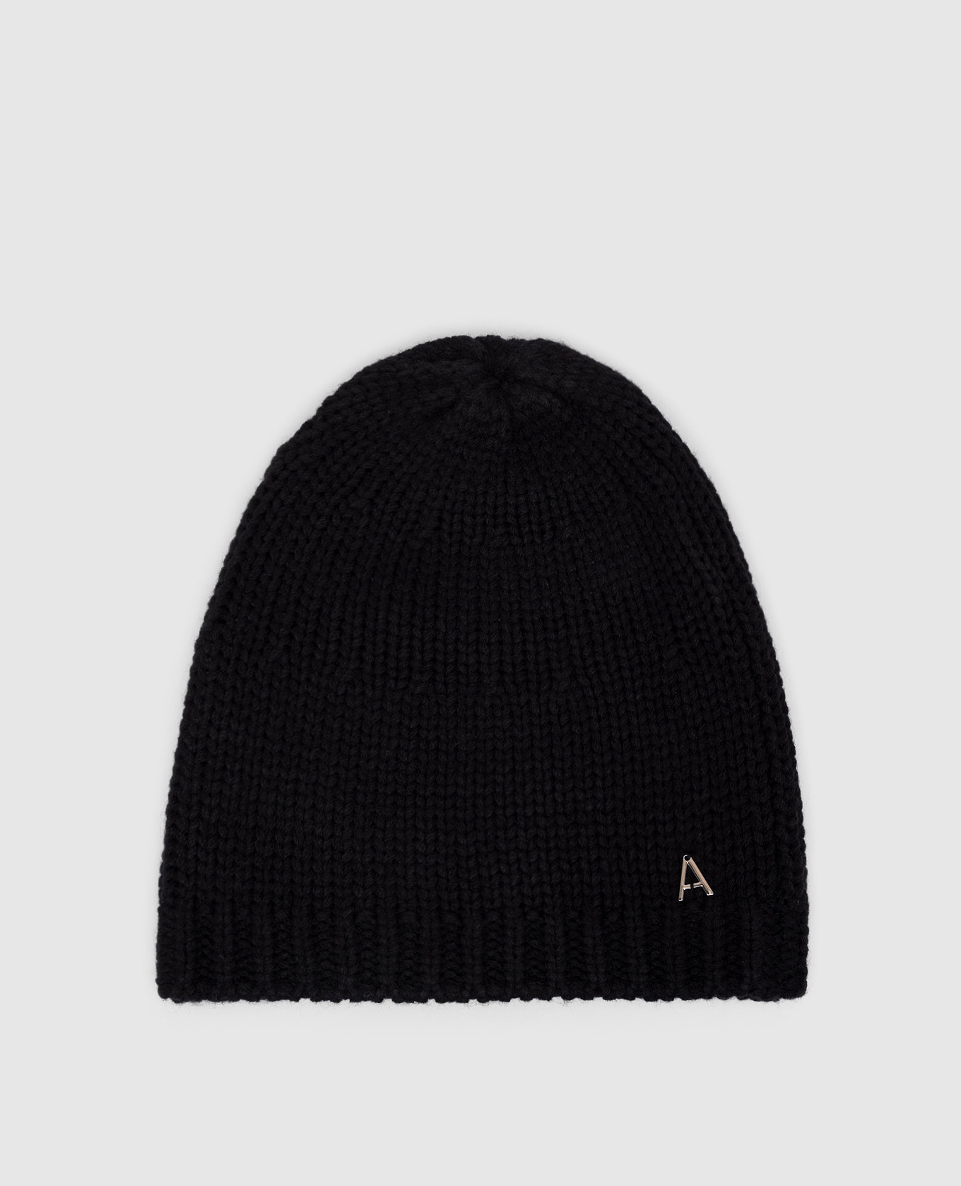 Black wool cap with logo twinset actitude