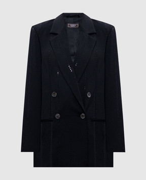 Peserico Black double-breasted jacket with sequins E01897D0R302660