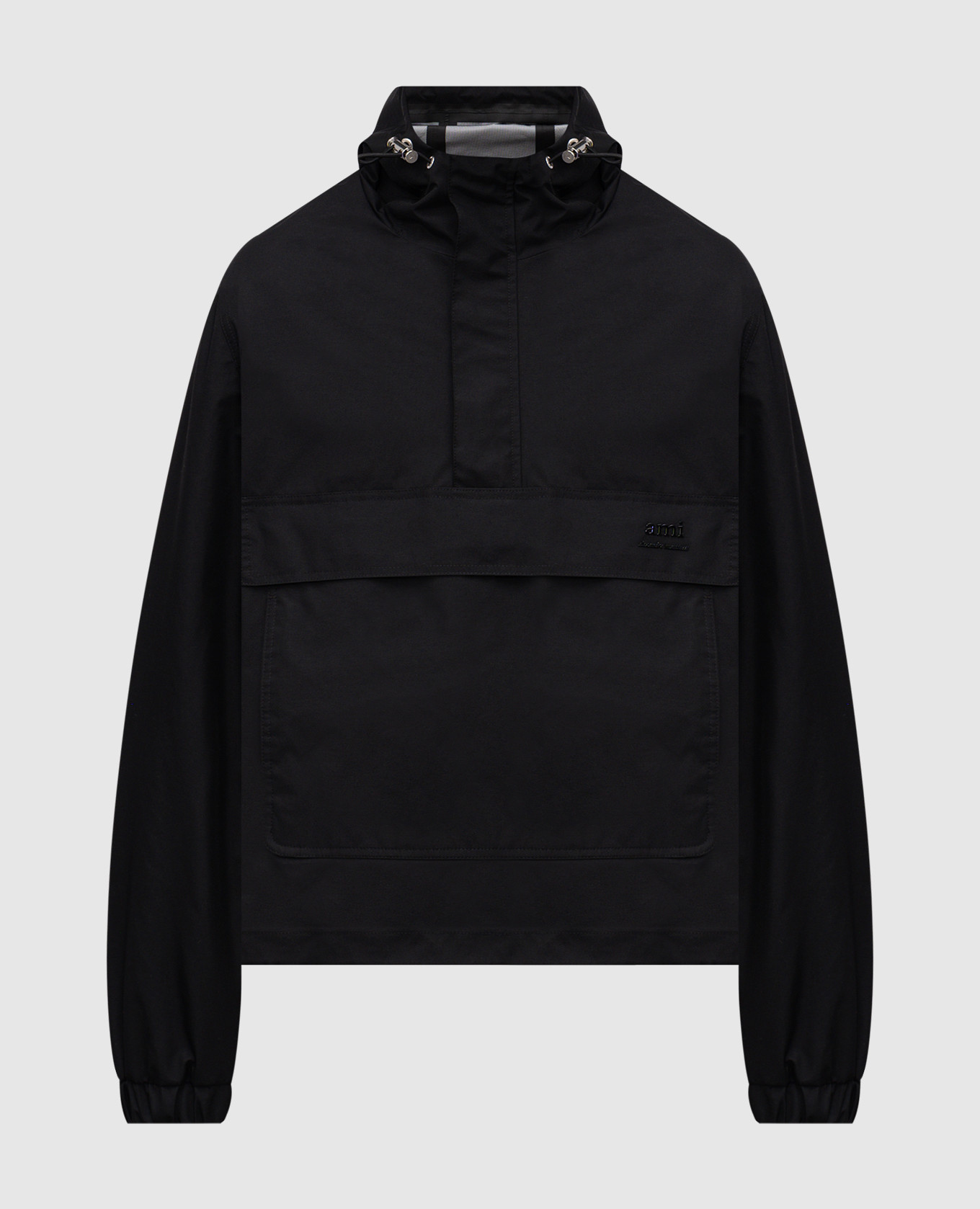Black anorak with metal logo Ami Paris