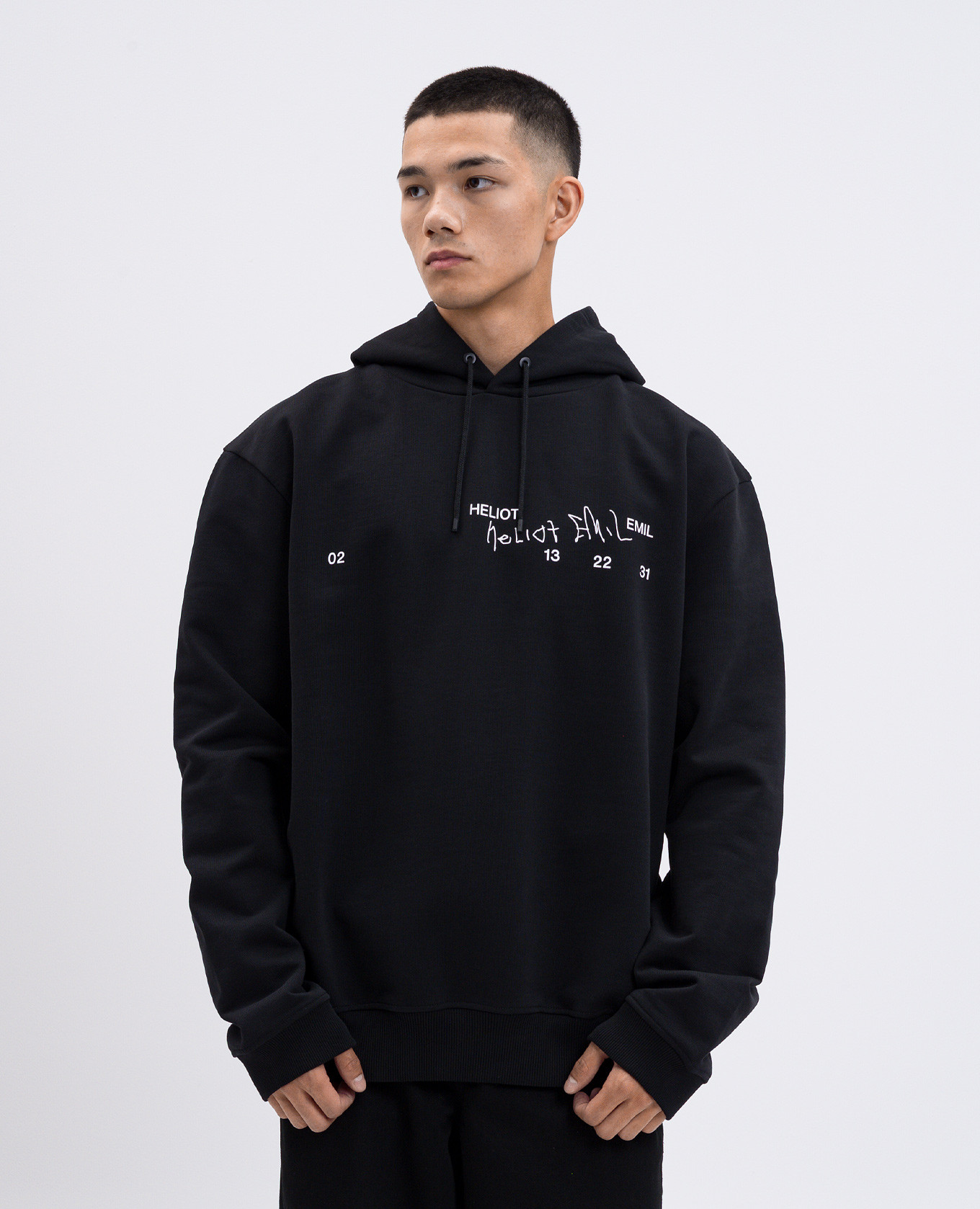 

Fulgens black hoodie with logo print Heliot Emil