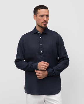 Enrico Mandelli Blue linen shirt 0SPORT5711
