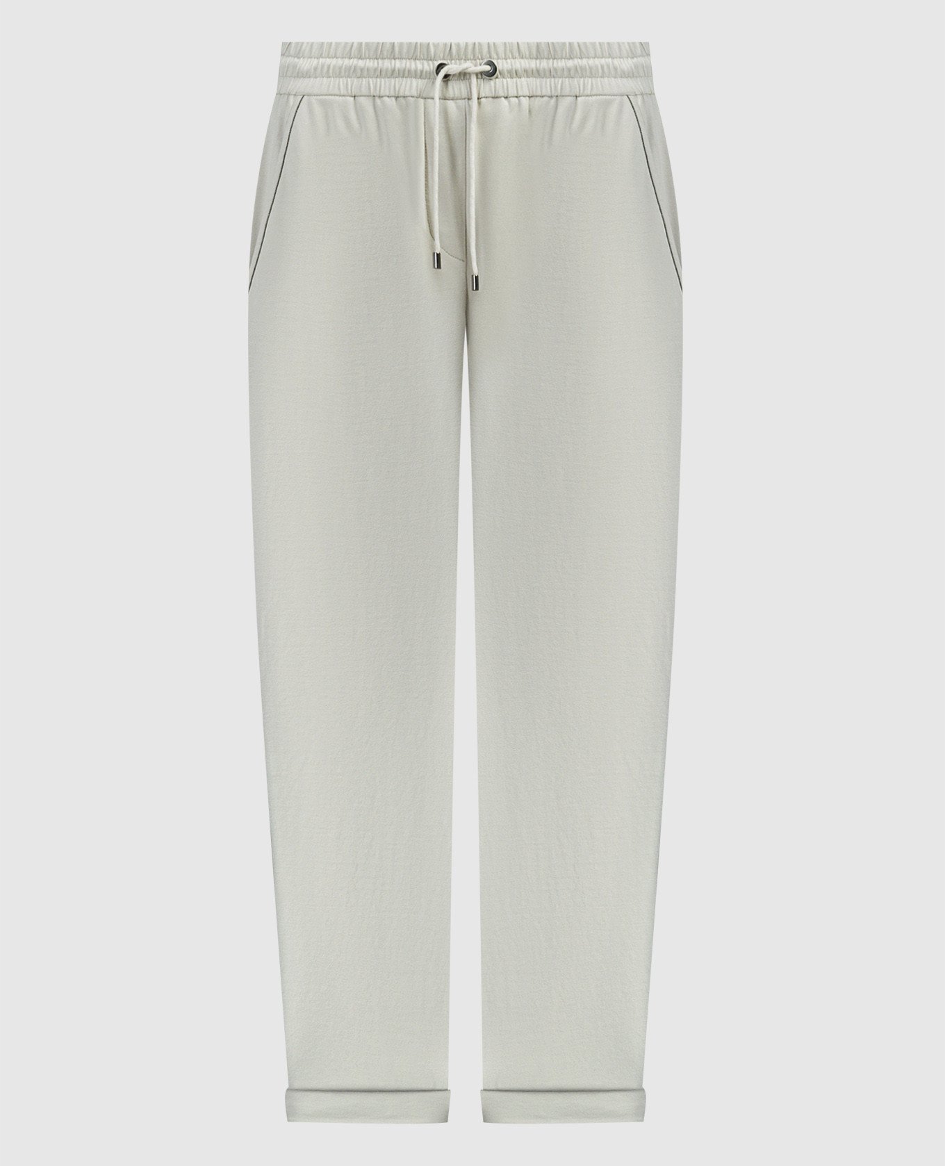 Beige pants with monil chain brunello cucinelli