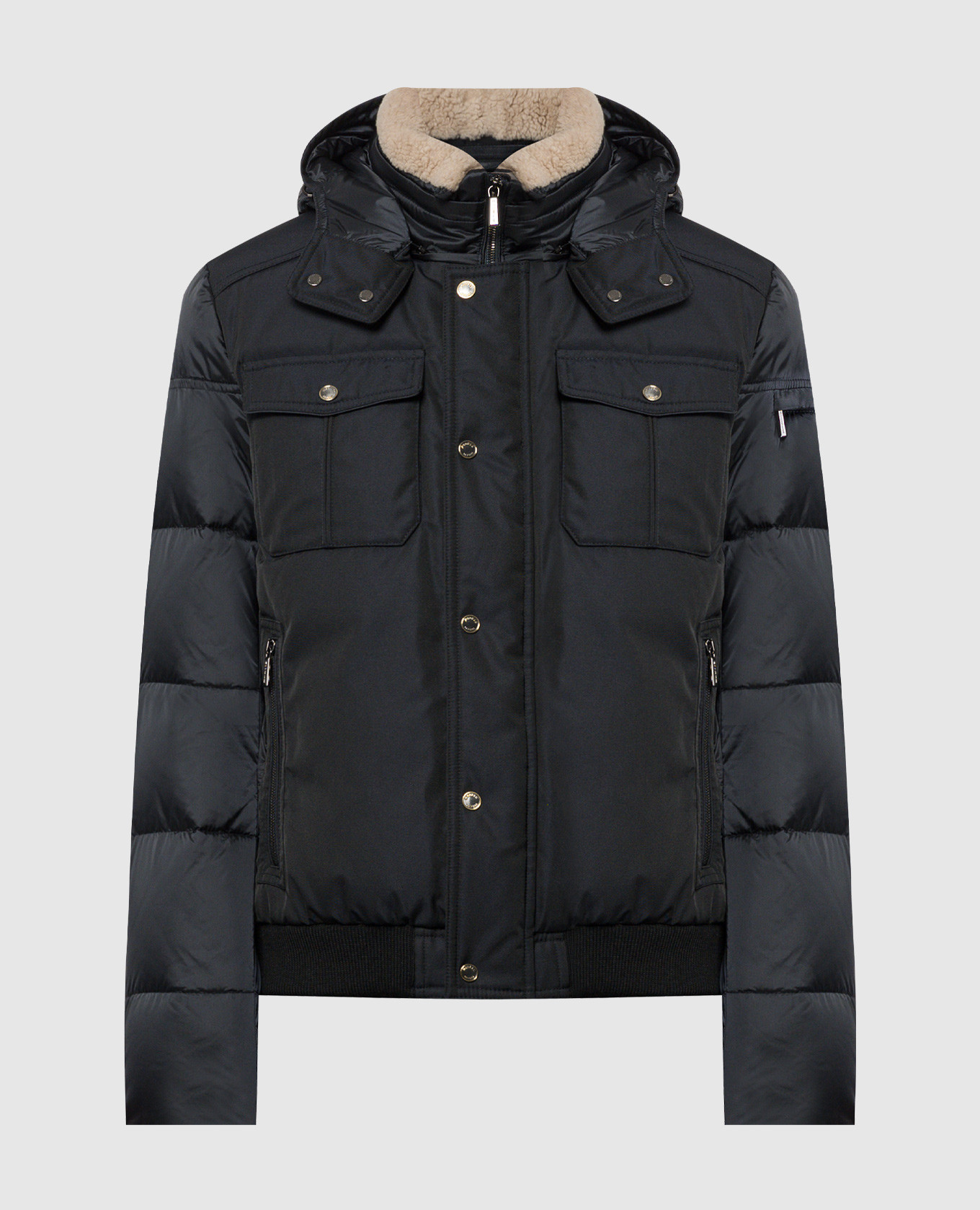 

CLIF blue down jacket with fur MooRER