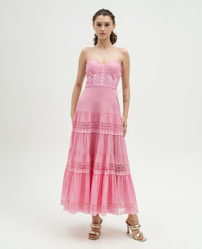Charo Ruiz Monnet pink bustier dress with lace 241640