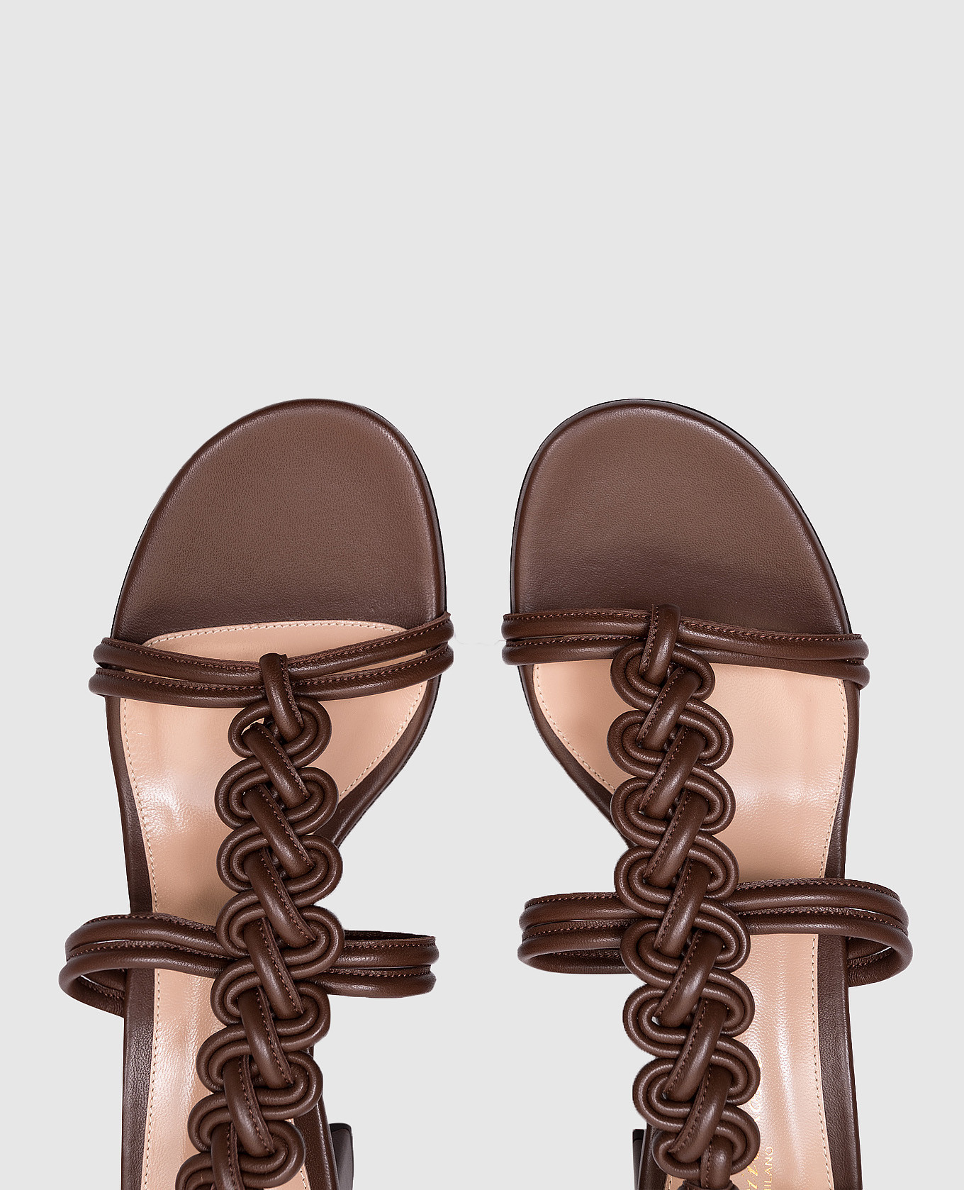

Brown leather sandals with weaving Gianvito Rossi