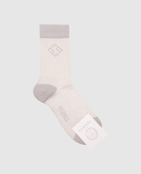 Peserico Beige socks with lurex A41064C0CC621