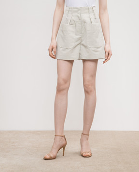CO Gray shorts made of wool and hemp 5986STWH
