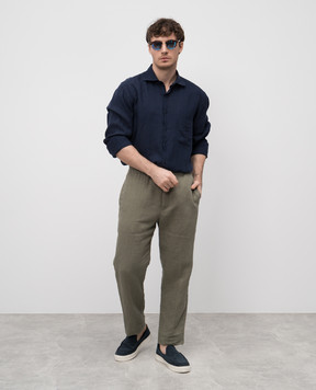 Stefano Ricci Blue linen shirt MC007893BX2922