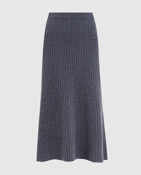 Twinset Gray wool and cashmere midi skirt 252TP3573