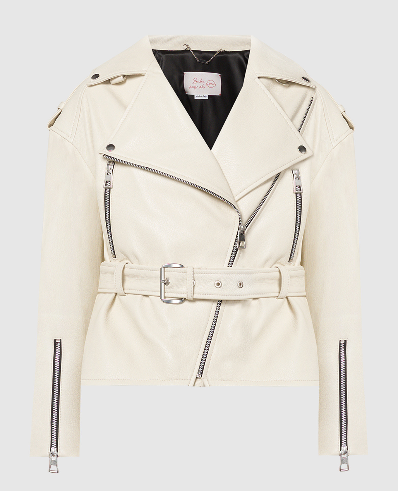 

Beige leather jacket Babe Pay Pls
