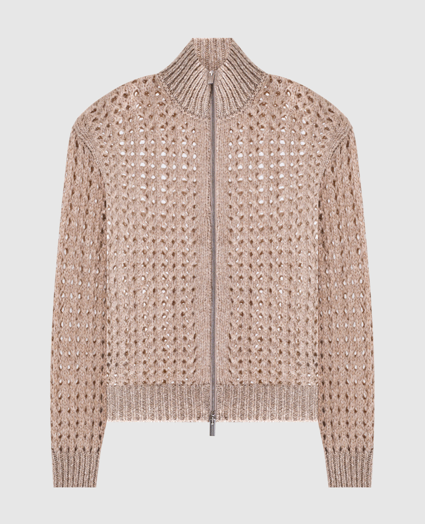 Beige openwork cardigan with wool Peserico