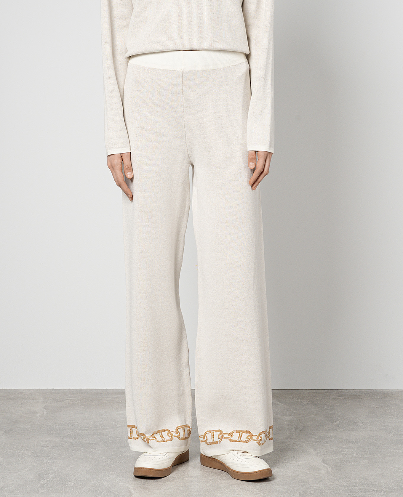 White logo lurex pants Twinset 4