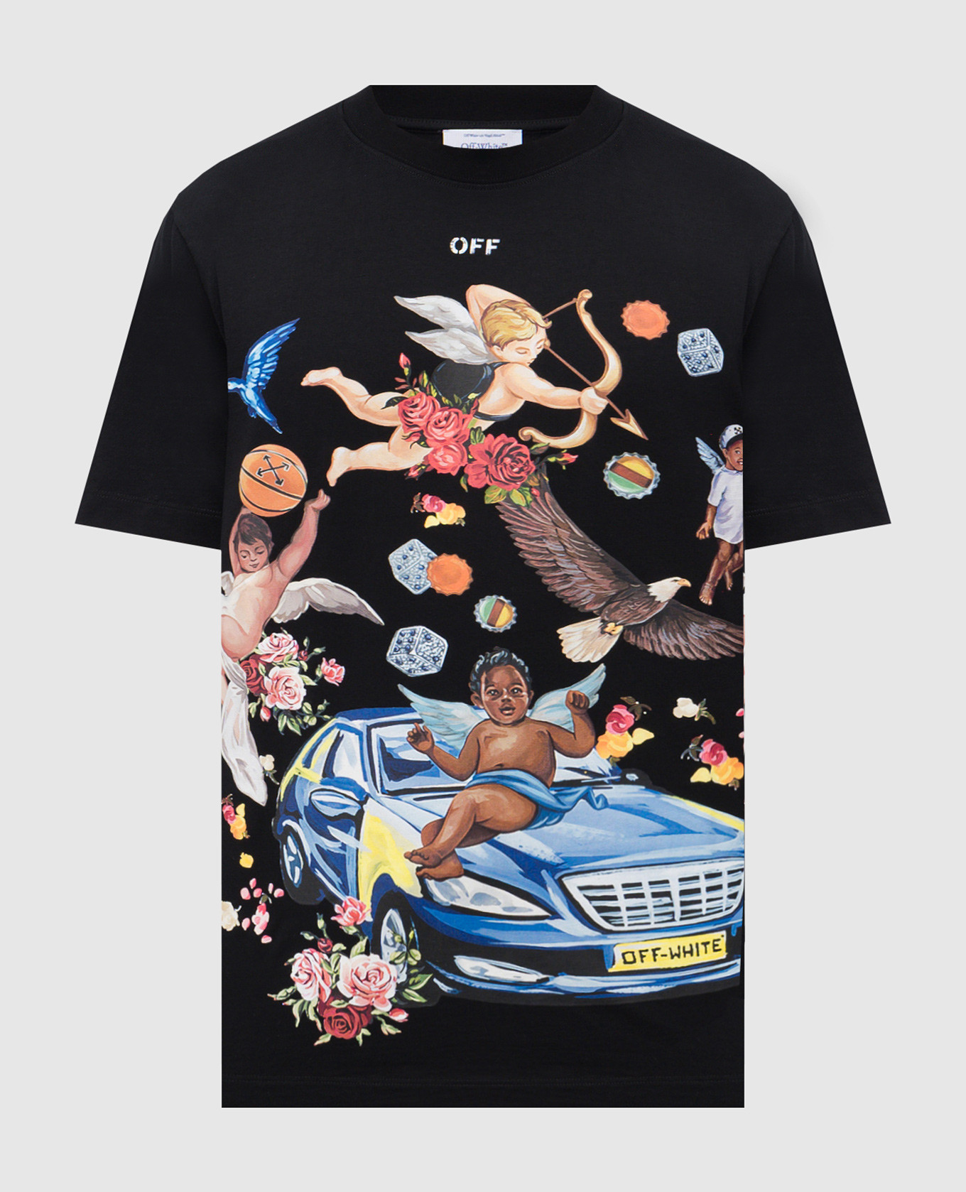 

Black T-shirt with Fresco car print and logo Off-White
