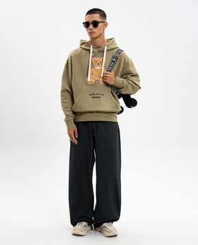 Palm Angels Bear in mind khaki hoodies PMBB17DF25FLE004