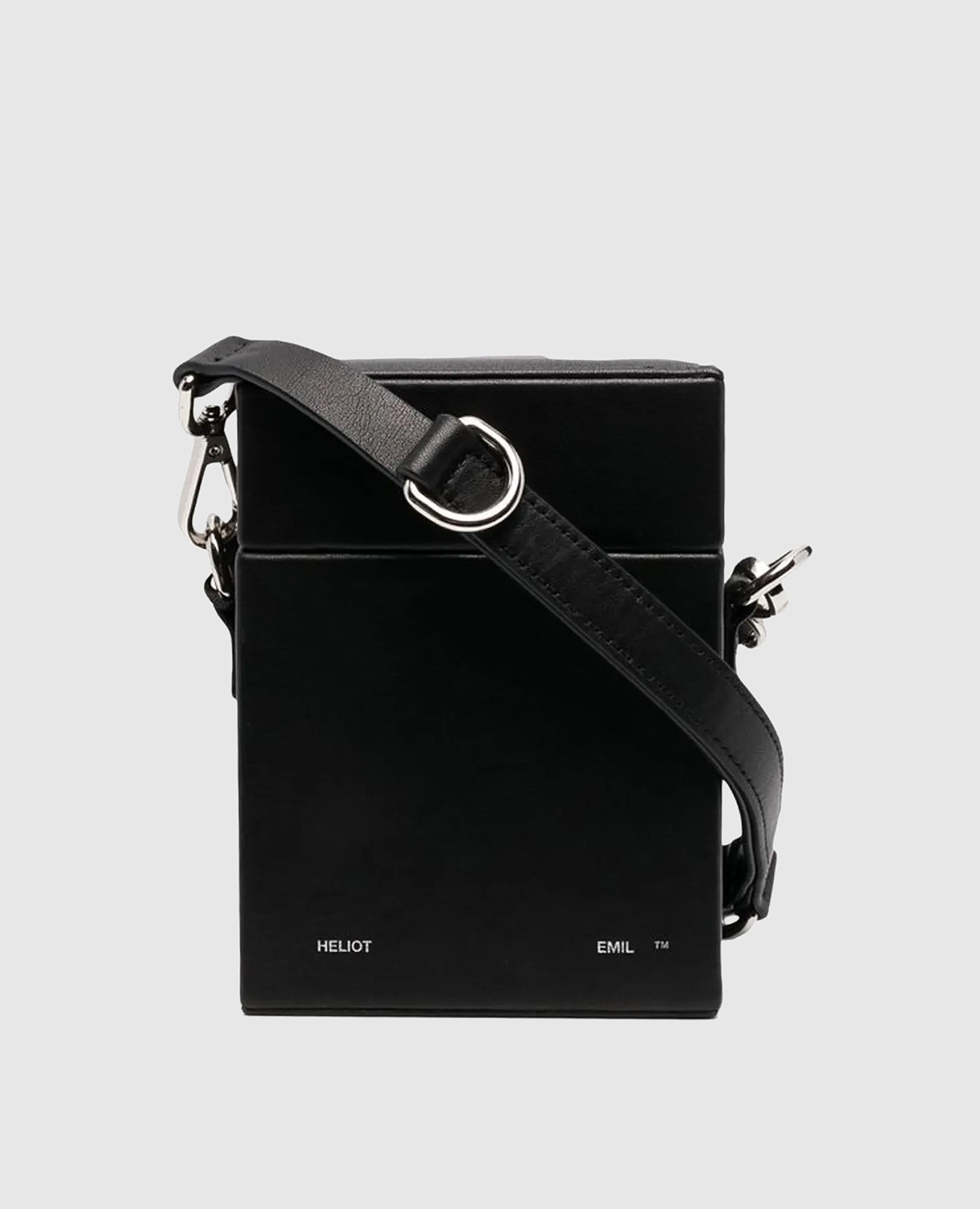 

Black leather bag with logo print Heliot Emil