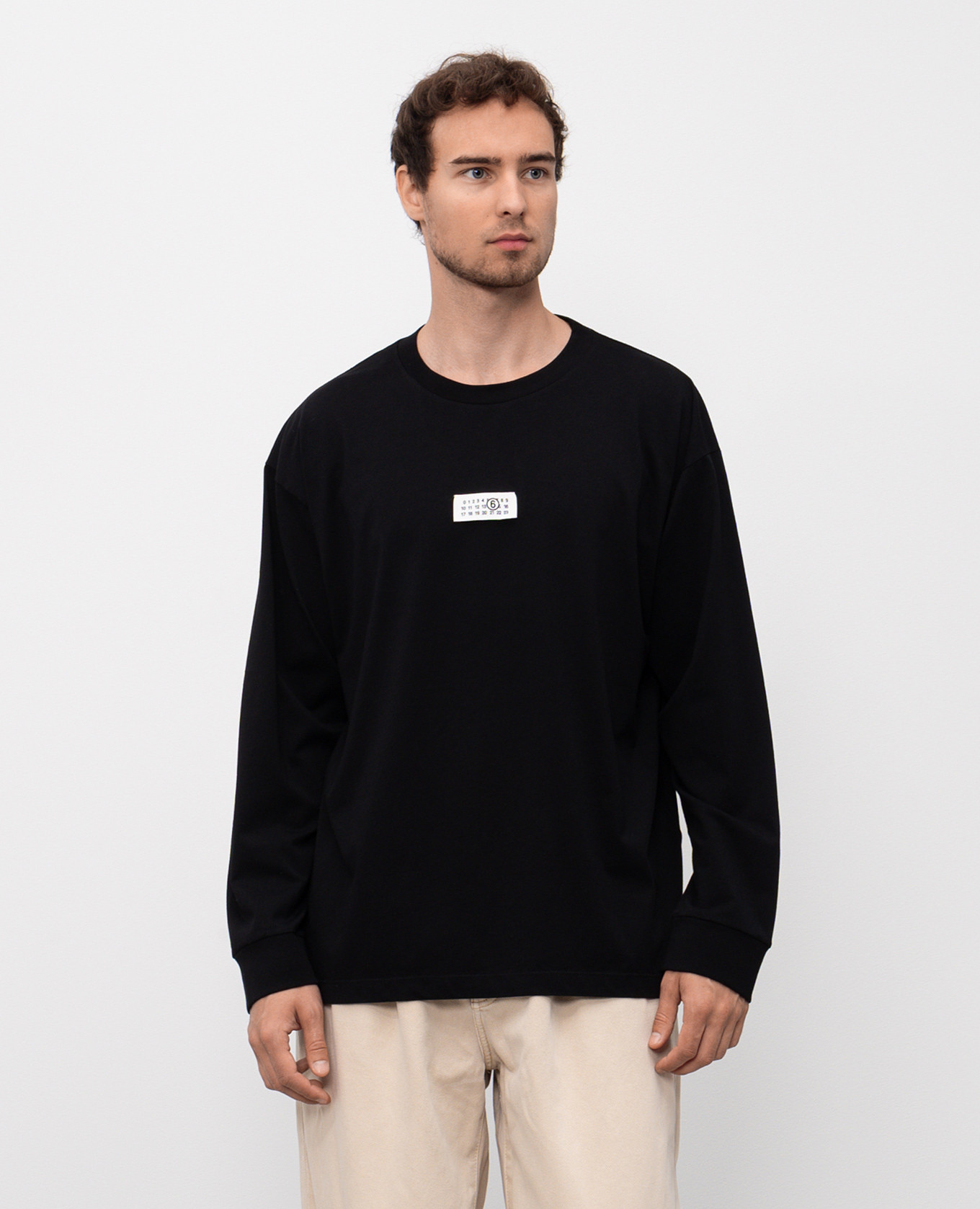 

Black T-shirt with logo patch Maison Margiela MM6