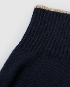 Brunello Cucinelli Blue cashmere gloves M2293118