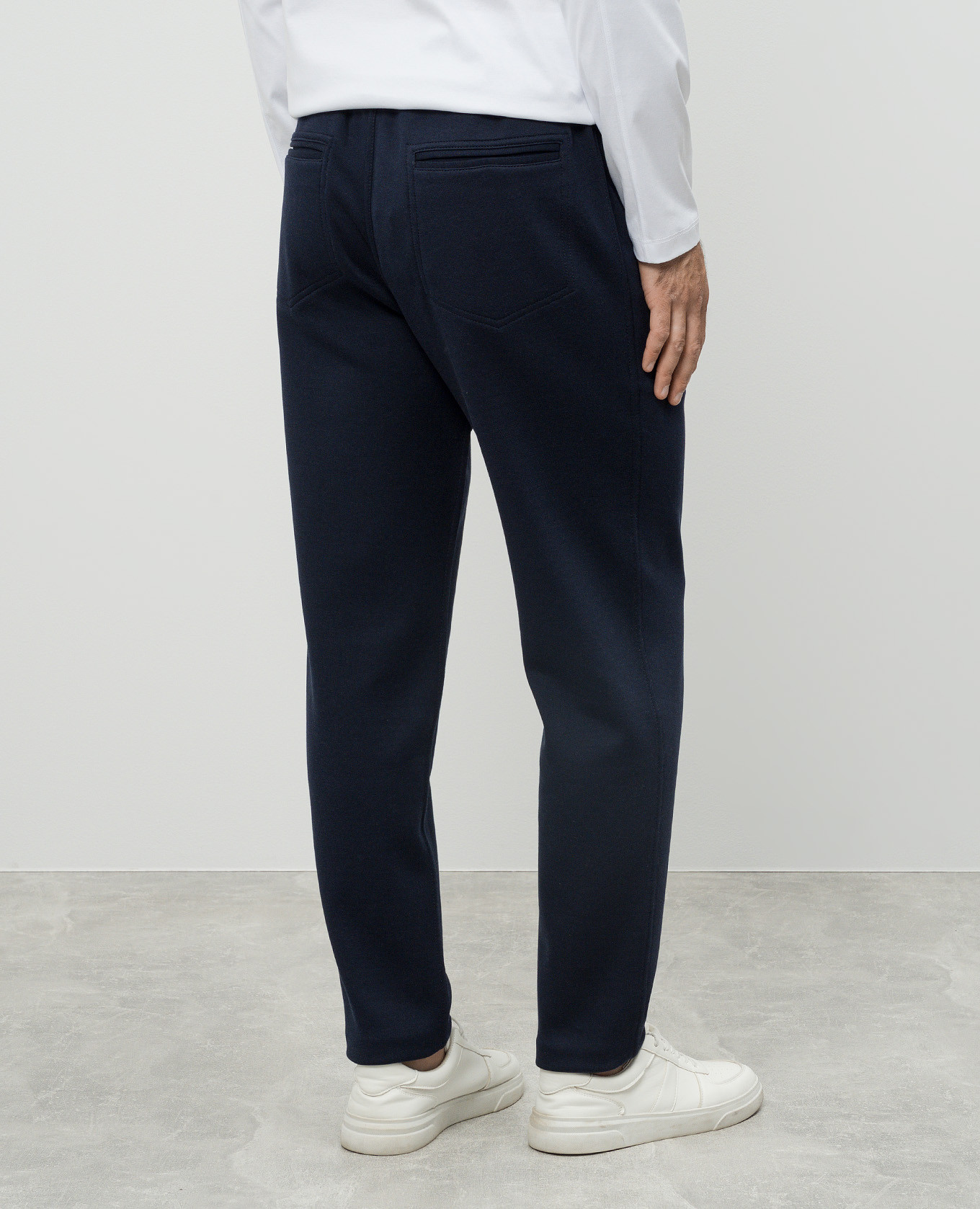 Blue sports pants with wool and silk Brunello Cucinelli 4