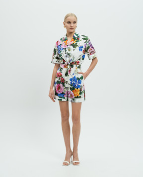 Dolce&Gabbana White blouse with floral print F5T30THS5S6