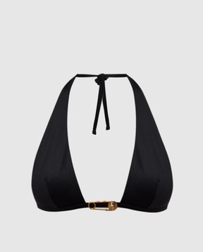 Versace Black swimsuit bodice with branded stud 10181271A12917