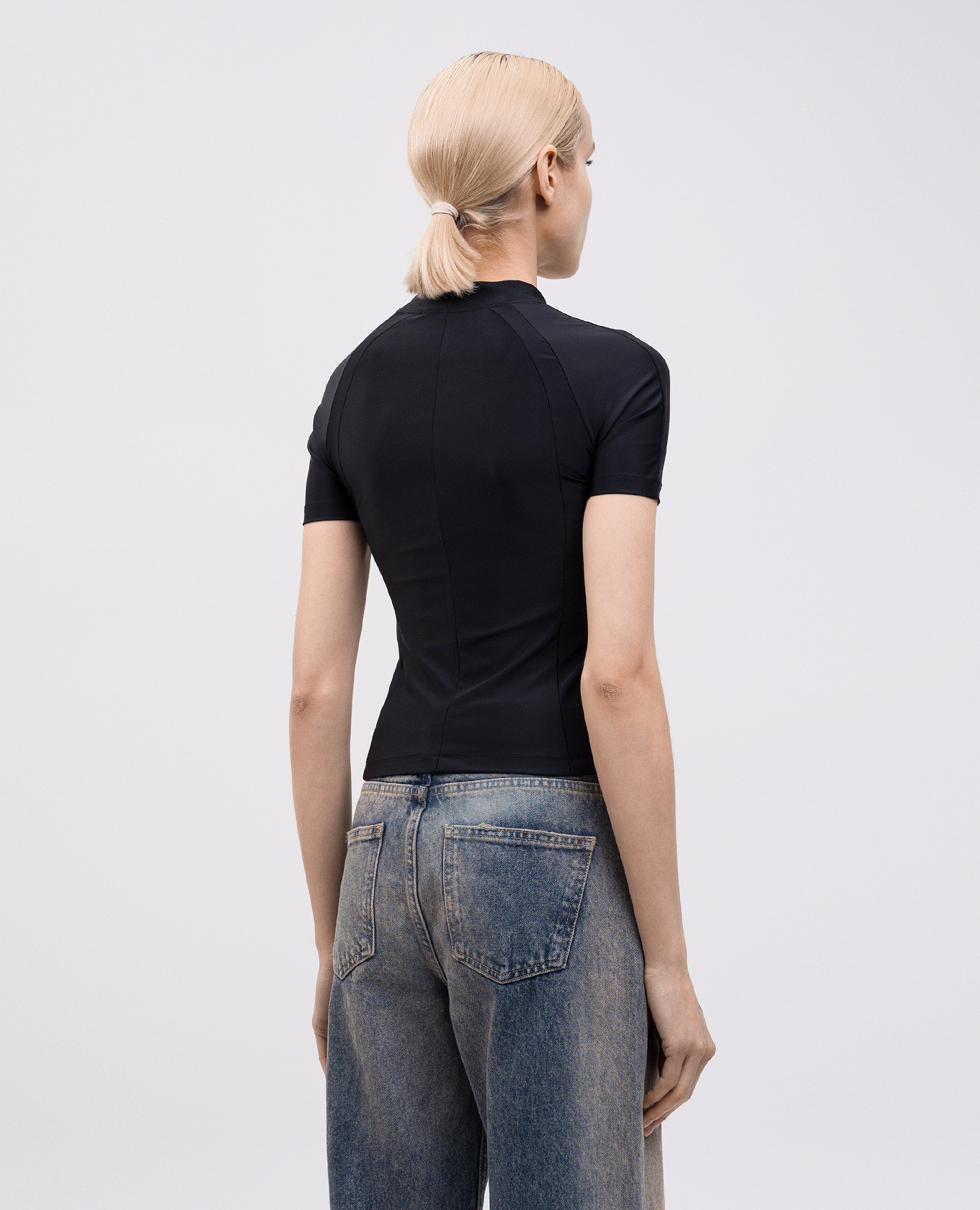 Black T-shirt with reflective logo print Alexander Wang 4