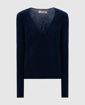 Twinset Blue wool pullover 252TT3110