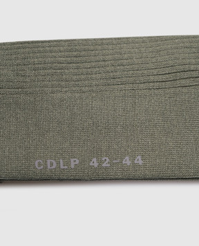 CDLP Green ribbed socks with logo MSO006112201