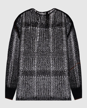Y`S Yamamoto Black openwork sweater with wool YMK04681