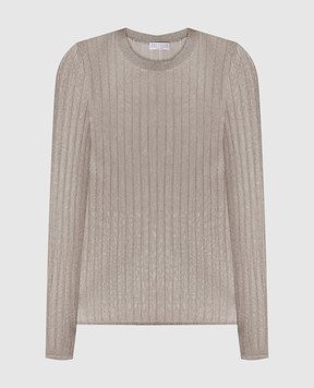 Brunello Cucinelli Maglione grigio con lurex MMF849900