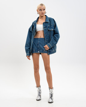 Vetements Blue denim jacket with logo UH76DJ360VB