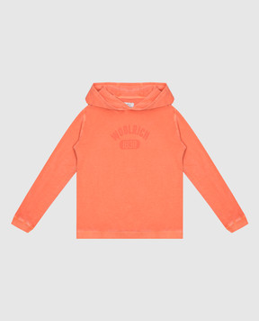 Woolrich Children's orange hoodie with logo print CFWKSW0194MRUT3723