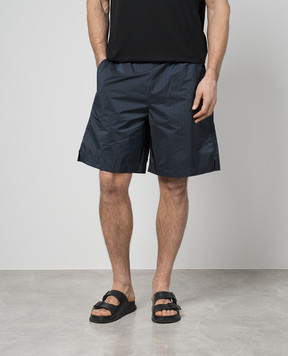 Vetements Blue shorts in a stripe with a logo UE64SS400BW