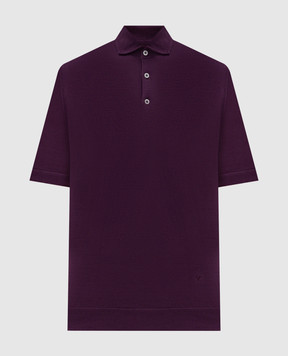ISAIA Purple polo with emblem MG8240Y0421