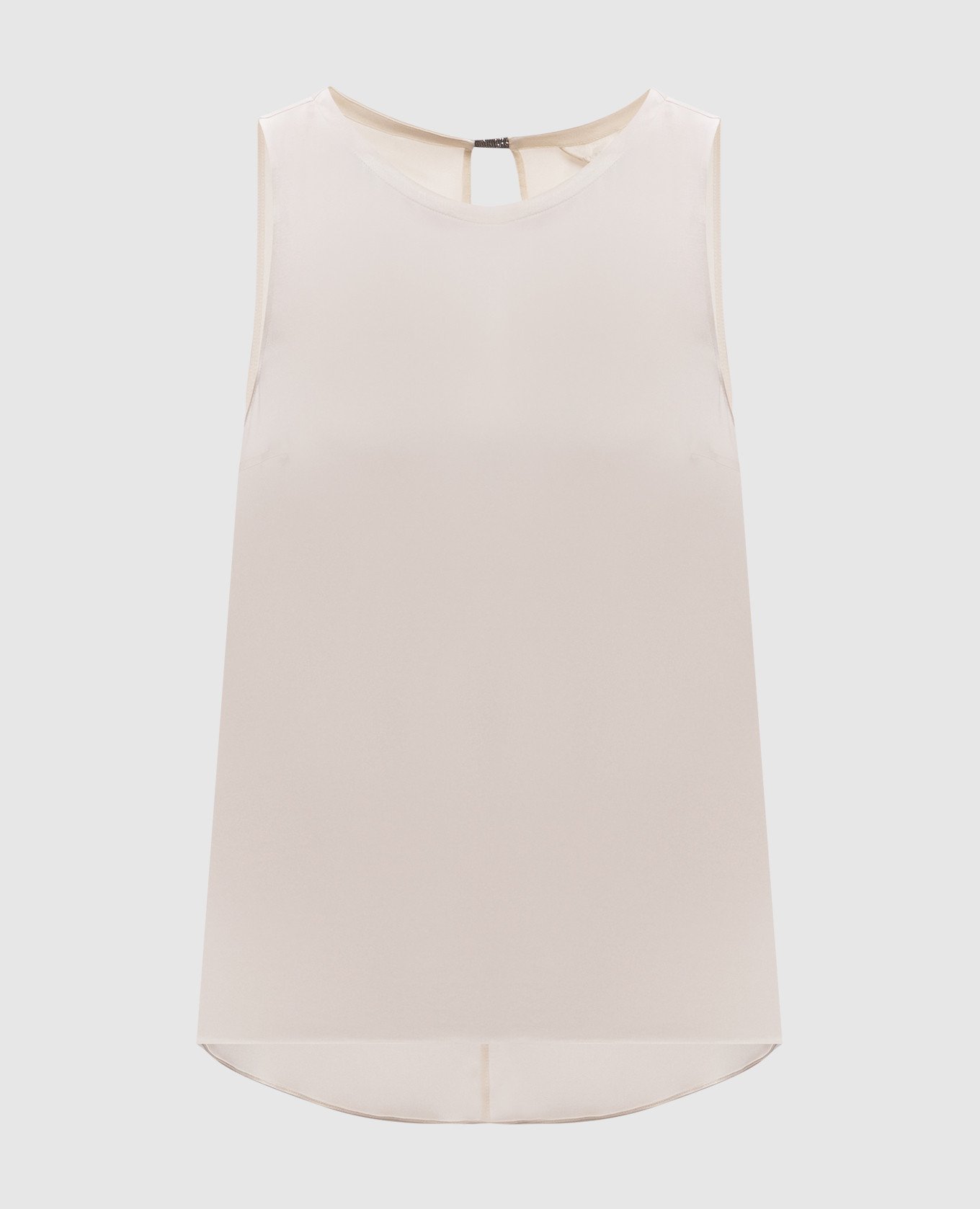

Beige silk top with monil chain Brunello Cucinelli
