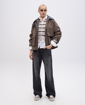 Brunello Cucinelli Gray striped cardigan M19251506P