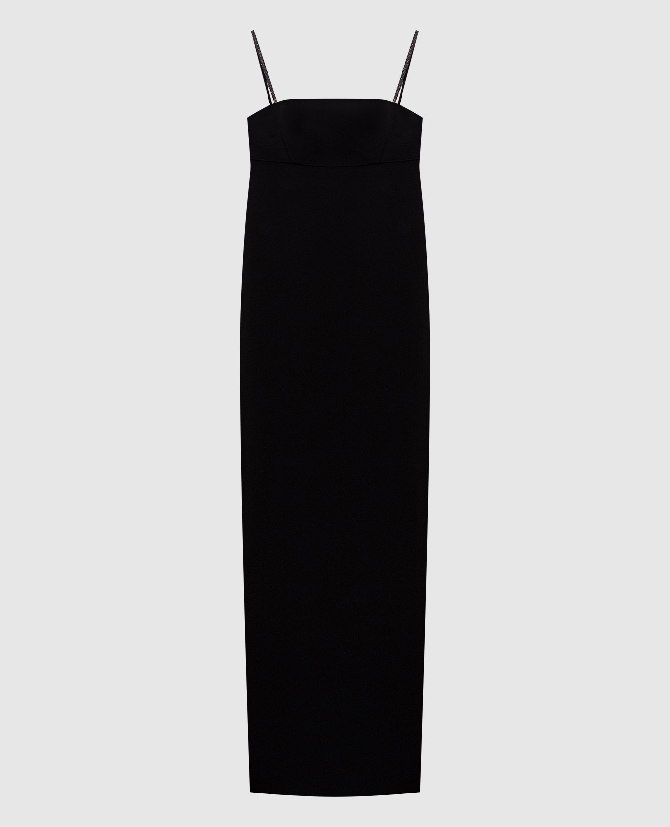 Black maxi dress with silk and chain monil Brunello Cucinelli