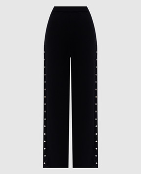 Jil Sander Black wool trousers with rivets J02KA0350J14797
