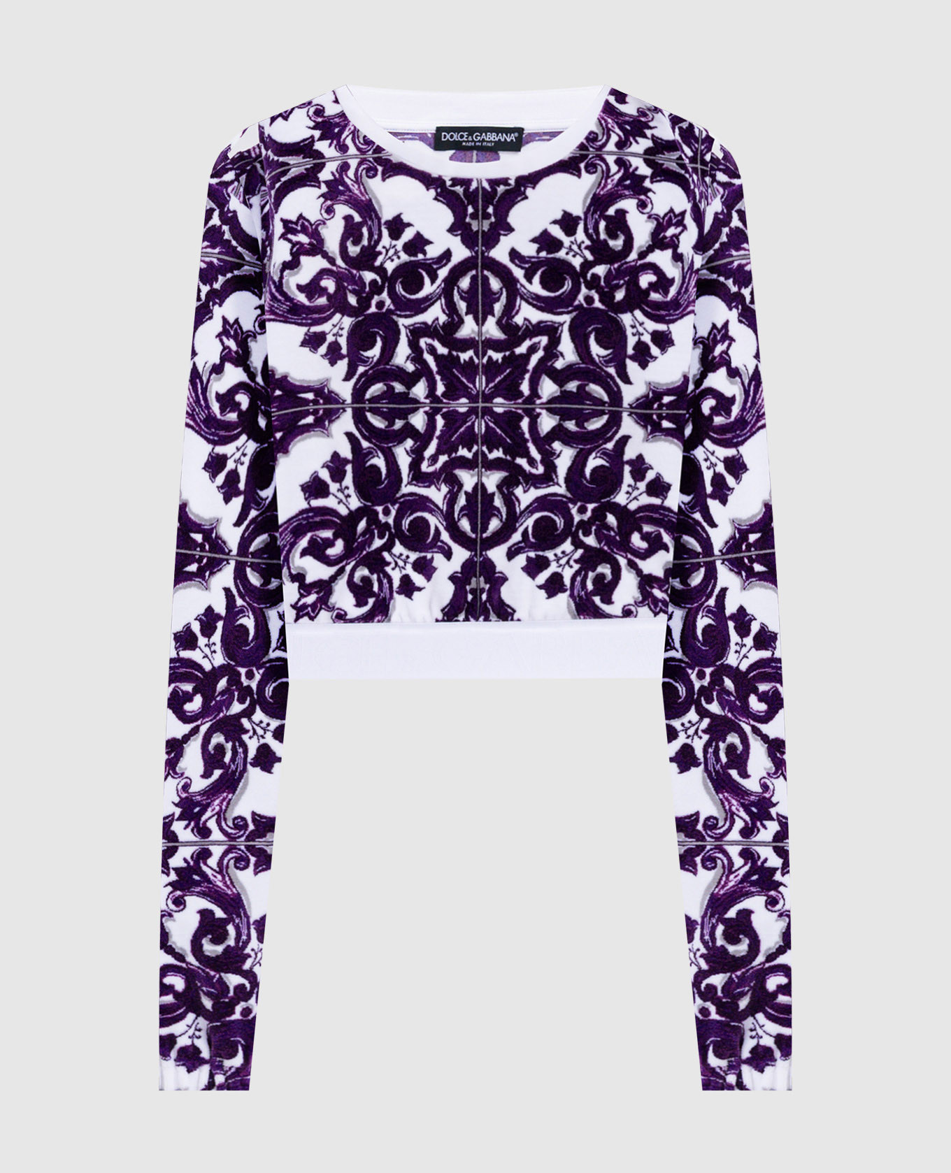 

White velour cropped sweatshirt Dolce&Gabbana