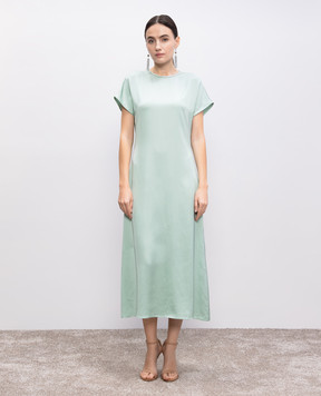 Peserico Green dress with a monil chain S0221006638