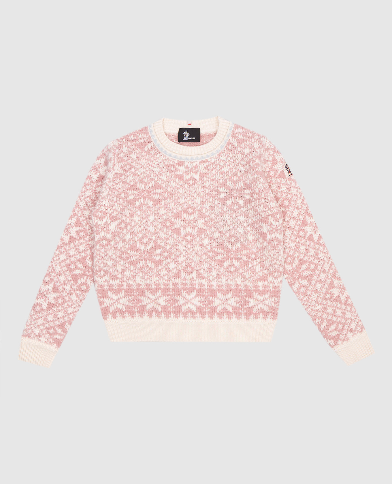 Children's pink sweater with wool moncler grenoble enfant